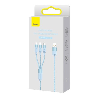 Baseus StarSpeed 3 az 1-ben töltőkábel USB - USB-C + Micro + Lightning, 3,5A, 1.2m (kék) Baseus StarSpeed 3 az 1-ben töltőkábel USB - USB-C + Micro + Lightning, 3,5A, 1.2m (kék)