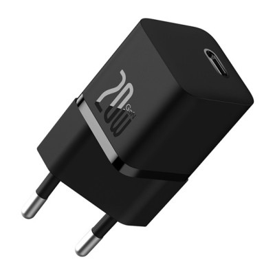 Baseus GaN5 Mini hálózati gyorstöltő 20W, USB-C, fekete