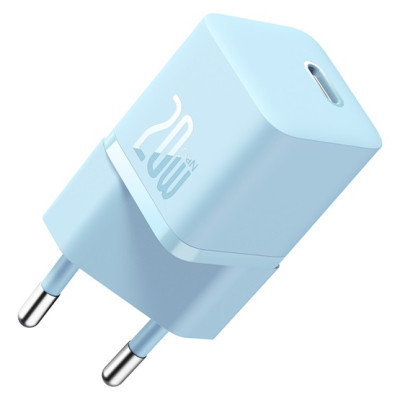 Baseus GaN5 Mini hálózati gyorstöltő 20W, USB-C, kék Baseus GaN5 Mini hálózati gyorstöltő 20W, USB-C, kék
