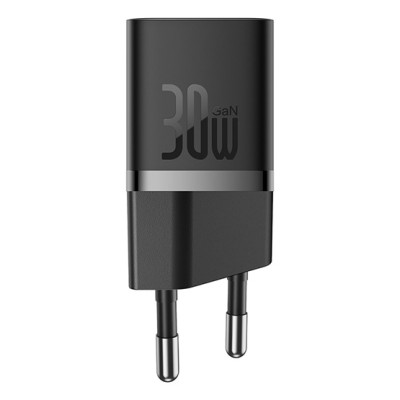 Baseus GaN5 Mini hálózati gyorstöltő 30W, USB-C, fekete Baseus GaN5 Mini hálózati gyorstöltő 30W, USB-C, fekete