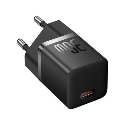 Baseus GaN5 Mini hálózati gyorstöltő 30W, USB-C, fekete