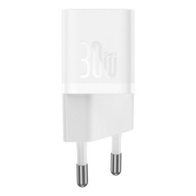 Baseus GaN5 Mini hálózati gyorstöltő 30W, USB-C, fehér Baseus GaN5 Mini hálózati gyorstöltő 30W, USB-C, fehér