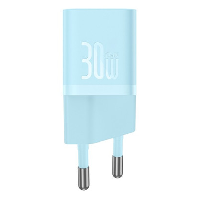 Baseus GaN5 Mini hálózati gyorstöltő 30W, USB-C, kék Baseus GaN5 Mini hálózati gyorstöltő 30W, USB-C, kék