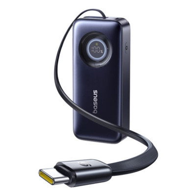 Baseus EnerCore CR11 gyorstöltő powerbank – 20 000 mAh, 67W, beépített USB-C behúzható kábel, fekete Baseus EnerCore CR11 gyorstöltő powerbank – 20 000 mAh, 67W, beépített USB-C behúzható kábel, fekete
