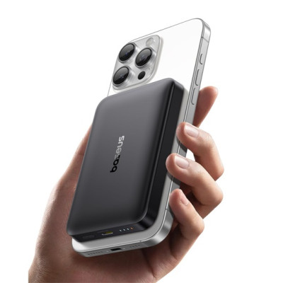 Baseus EnerFill FM12 Qi2 mágneses vezeték nélküli powerbank 10000mAh 22.5W – gyorstöltő USB-C kábellel, fekete