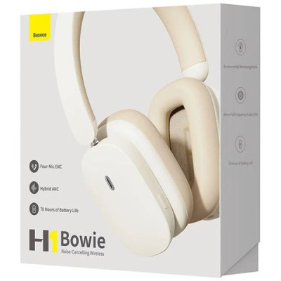 Baseus Bowie H1 Bluetooth 5.2 fejhallgató, ANC (fehér) Baseus Bowie H1 Bluetooth 5.2 fejhallgató, ANC (fehér)