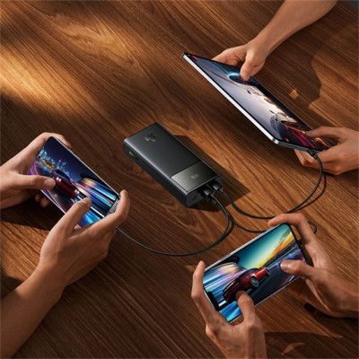 Baseus Star-Lord gyorstöltő powerbank 30000 mAh, 30W, fekete + 3A USB – USB-C, 30cm kábel Baseus Star-Lord gyorstöltő powerbank 30000 mAh, 30W, fekete + 3A USB – USB-C, 30cm kábel
