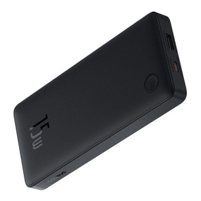 Baseus Airpow Lite powerbank 10000 mAh, 15W, USB-C, kábelel fekete
