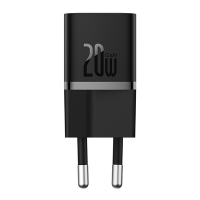 Baseus GaN5 Mini hálózati gyorstöltő 20W, USB-C, fekete + 100W USB-C, 1m kábel Baseus GaN5 Mini hálózati gyorstöltő 20W, USB-C, fekete + 100W USB-C, 1m kábel