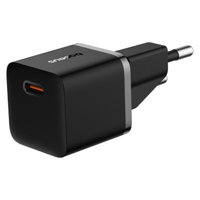 Baseus GaN5 Mini hálózati gyorstöltő 20W, USB-C, fekete + 100W USB-C, 1m kábel