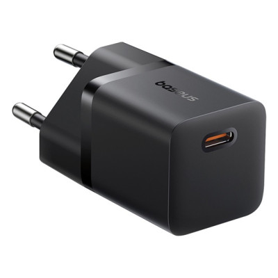 Baseus GaN5 Mini hálózati gyorstöltő 25W, USB-C, fekete