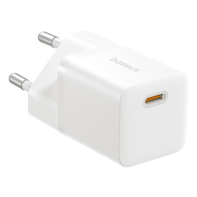 Baseus GaN5 Mini hálózati gyorstöltő 25W, USB-C, fehér