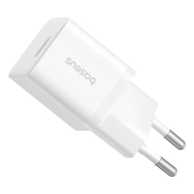 Baseus GaN5 Mini hálózati gyorstöltő 25W, USB-C, fehér + 100W USB-C, 1m kábel