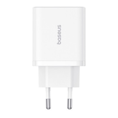 Baseus Cube hálózati gyorstöltő 30W, USB-C + 2×USB, fehér Baseus Cube hálózati gyorstöltő 30W, USB-C + 2×USB, fehér