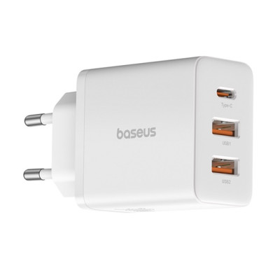 Baseus Cube hálózati gyorstöltő 30W, USB-C + 2×USB, fehér Baseus Cube hálózati gyorstöltő 30W, USB-C + 2×USB, fehér