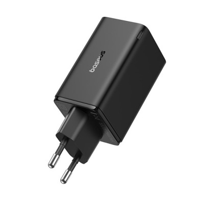 Baseus GaN6 Pro hálózati gyorstöltő 65W, 2×USB-C + 2×USB, fekete + 100W USB-C, 1m kábel