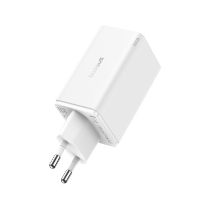 Baseus GaN6 Pro hálózati gyorstöltő 65W, 2×USB-C + 2×USB, fehér + 100W USB-C, 1m kábel Baseus GaN6 Pro hálózati gyorstöltő 65W, 2×USB-C + 2×USB, fehér + 100W USB-C, 1m kábel