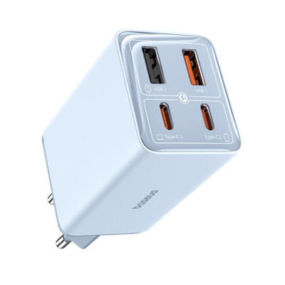 Baseus GaN6 Pro hálózati gyorstöltő 65W, 2×USB-C + 2×USB, kék + 100W USB-C, 1m kábel Baseus GaN6 Pro hálózati gyorstöltő 65W, 2×USB-C + 2×USB, kék + 100W USB-C, 1m kábel