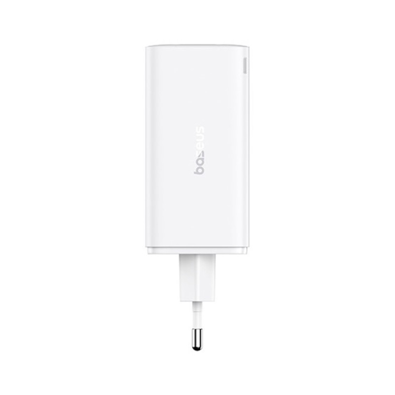 Baseus GaN6 Pro hálózati gyorstöltő 100W – 2×USB-C + 2×USB-A, fehér + 100W USB-C kábel Baseus GaN6 Pro hálózati gyorstöltő 100W – 2×USB-C + 2×USB-A, fehér + 100W USB-C kábel