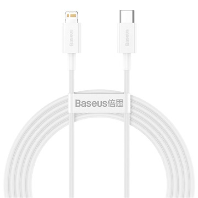 Baseus Superior USB-C – Lightning kábel, 20 W, 2 m – fehér Baseus Superior USB-C – Lightning kábel, 20 W, 2 m – fehér
