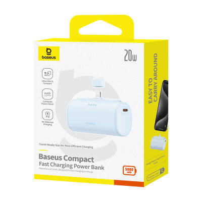 Baseus Compact powerbank, 5000mAh, 20W kék Baseus Compact powerbank, 5000mAh, 20W kék