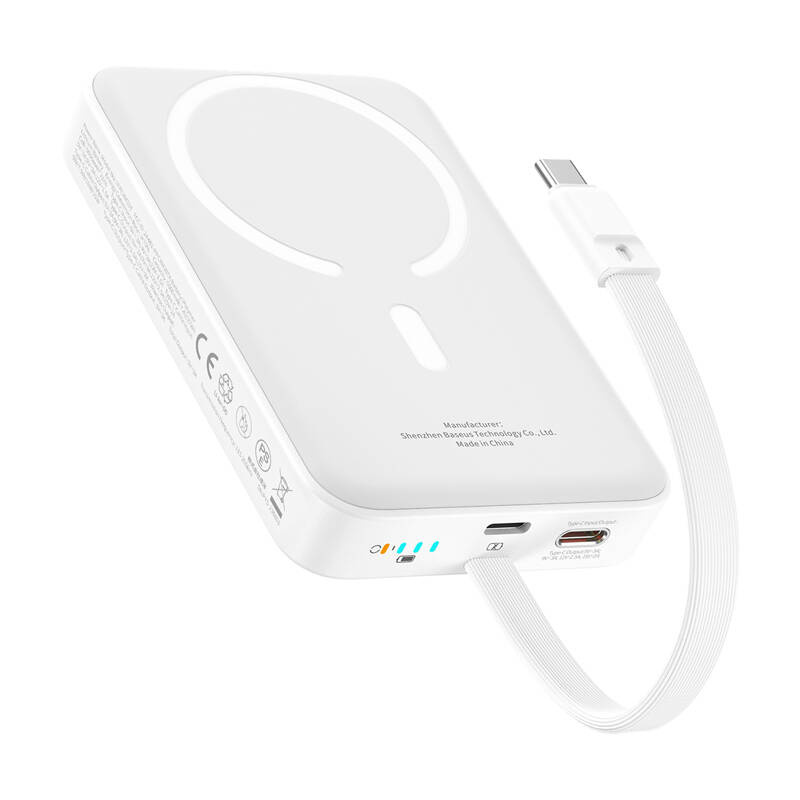 Baseus Mini 10000mAh 30W mágneses powerbank (fehér) Bayern kiadás Baseus Mini 10000mAh 30W mágneses powerbank (fehér) Bayern kiadás