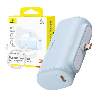 Baseus Compact USB-C Powerbank 5000mAh, 20W kék Baseus Compact USB-C Powerbank 5000mAh, 20W kék