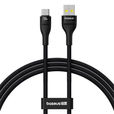 Baseus Flash 2 USB-A – USB-C kábel, 100 W, 1 m – fekete