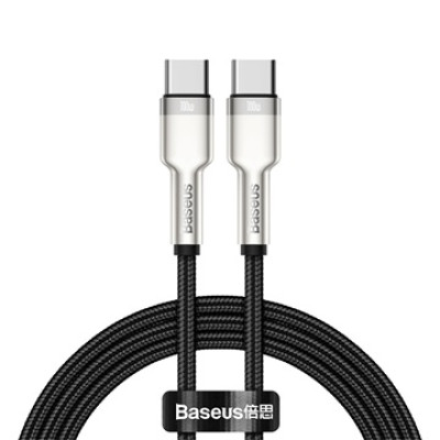 Baseus Cafule Metal USB-C–USB-C kábel, 100W, 1 m – fekete