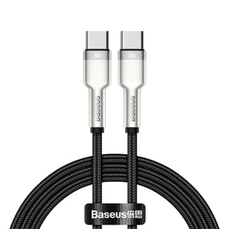 Baseus Cafule Metal USB-C–USB-C kábel, 100W, 1 m – fekete Baseus Cafule Metal USB-C–USB-C kábel, 100W, 1 m – fekete