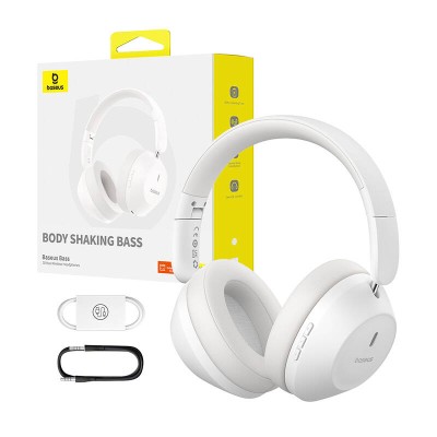 Baseus Bass 30 Max vezeték nélküli Bluetooth 5.3 fejhallgató (fehér) Baseus Bass 30 Max vezeték nélküli Bluetooth 5.3 fejhallgató (fehér)