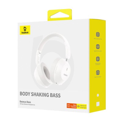 Baseus Bass 30 Max vezeték nélküli Bluetooth 5.3 fejhallgató (fehér) Baseus Bass 30 Max vezeték nélküli Bluetooth 5.3 fejhallgató (fehér)