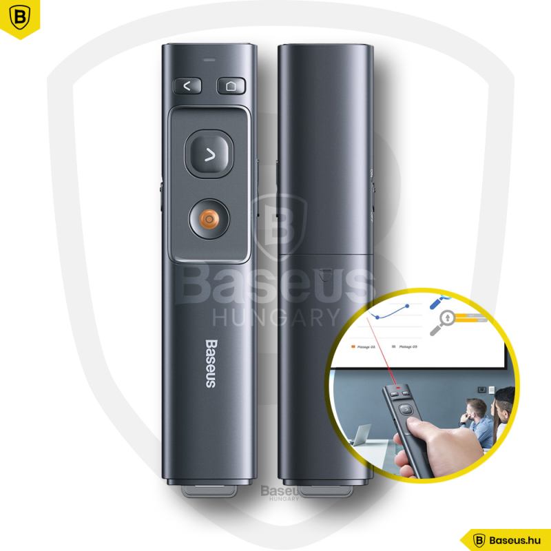 Baseus Orange Dot Wireless Prezentációs lézer - Szürke Baseus Orange Dot Wireless Prezentációs lézer - Szürke