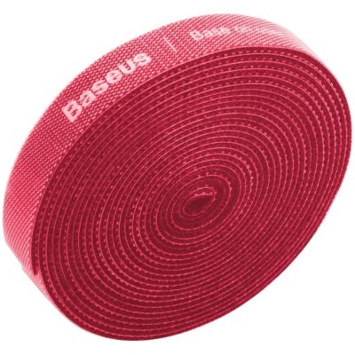 Baseus Rainbow Circle Tépőzáras szalag, kábelrendező 3m, piros