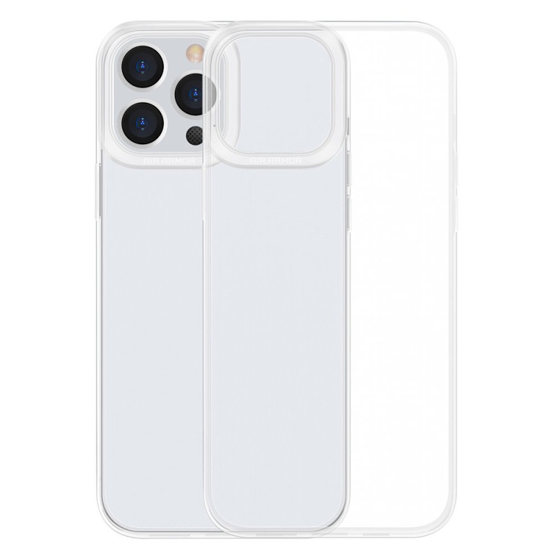 Baseus egyszerű átlátszó telefontok iPhone 13 Pro készülékhez (fehér) Baseus egyszerű átlátszó telefontok iPhone 13 Pro készülékhez (fehér)