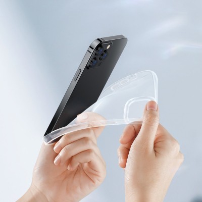 Baseus egyszerű átlátszó telefontok iPhone 13 Pro készülékhez (fehér) Baseus egyszerű átlátszó telefontok iPhone 13 Pro készülékhez (fehér)