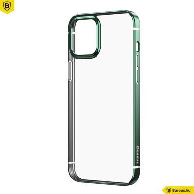 Baseus iPhone 12 Pro Max rugalmas gél tok, fényes fémes kerettel Shining - Zöld Baseus iPhone 12 Pro Max rugalmas gél tok, fényes fémes kerettel Shining - Zöld