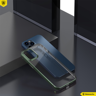 Baseus iPhone 12 Pro Max rugalmas gél tok, fényes fémes kerettel Shining - Zöld Baseus iPhone 12 Pro Max rugalmas gél tok, fényes fémes kerettel Shining - Zöld