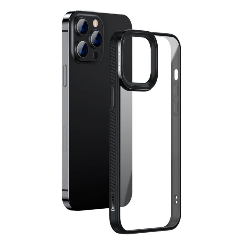 Baseus Crystal átlátszótok iPhone 13 Pro Max készülékhez (fekete) Baseus Crystal átlátszótok iPhone 13 Pro Max készülékhez (fekete)