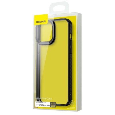 Baseus Crystal átlátszótok iPhone 13 Pro Max készülékhez (fekete) Baseus Crystal átlátszótok iPhone 13 Pro Max készülékhez (fekete)
