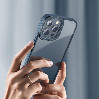 Baseus Crystal átlátszótok iPhone 13 Pro készülékhez, kék Baseus Crystal átlátszótok iPhone 13 Pro készülékhez, kék