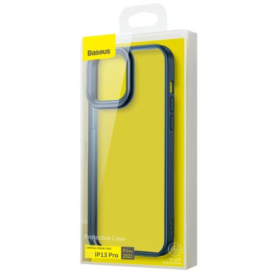 Baseus Crystal átlátszótok iPhone 13 Pro készülékhez, kék Baseus Crystal átlátszótok iPhone 13 Pro készülékhez, kék