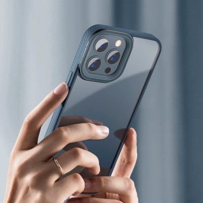 Baseus Crystal átlátszótok iPhone 13 Pro Max készülékhez, kék Baseus Crystal átlátszótok iPhone 13 Pro Max készülékhez, kék