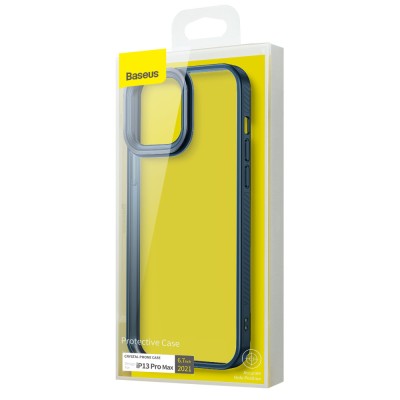 Baseus Crystal átlátszótok iPhone 13 Pro Max készülékhez, kék Baseus Crystal átlátszótok iPhone 13 Pro Max készülékhez, kék