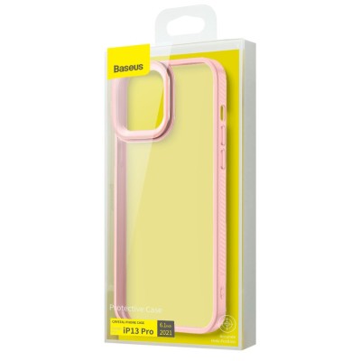 Baseus Crystal átlátszótok iPhone 13 Pro készülékhez (rózsaszín) Baseus Crystal átlátszótok iPhone 13 Pro készülékhez (rózsaszín)