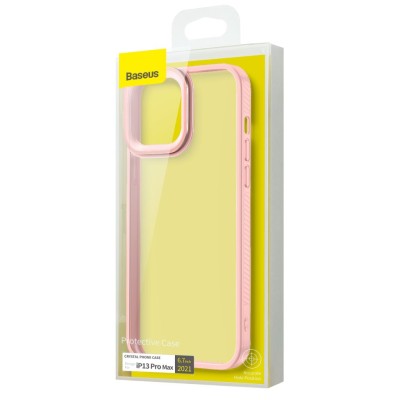 Baseus Crystal átlátszótok iPhone 13 Pro Max készülékhez, rózsaszín Baseus Crystal átlátszótok iPhone 13 Pro Max készülékhez, rózsaszín