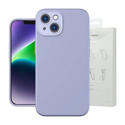 Baseus Liquid Silica iPhone 14 Plus Tok, üvegfólia és tisztítókészlet (lila) Baseus Liquid Silica iPhone 14 Plus Tok, üvegfólia és tisztítókészlet (lila)