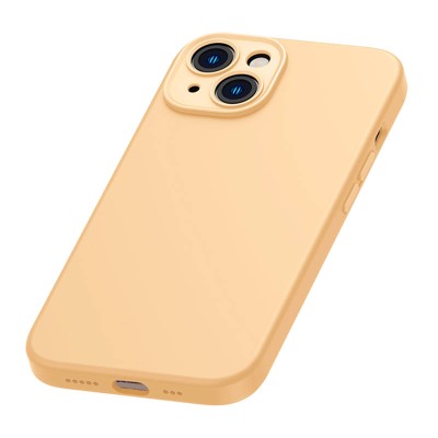 Baseus Liquid Silica iPhone 14 Plus tok, edzett üvegfólia és tisztítókészlet (sárga) Baseus Liquid Silica iPhone 14 Plus tok, edzett üvegfólia és tisztítókészlet (sárga)