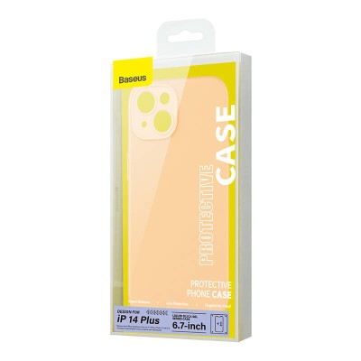 Baseus Liquid Silica iPhone 14 Plus tok, edzett üvegfólia és tisztítókészlet (sárga) Baseus Liquid Silica iPhone 14 Plus tok, edzett üvegfólia és tisztítókészlet (sárga)