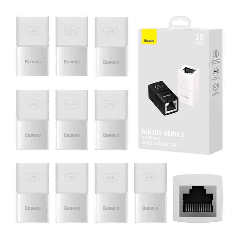 Baseus AirJoy Series RJ-45 internetkábel-csatlakozó 10 db. (fehér) Baseus AirJoy Series RJ-45 internetkábel-csatlakozó 10 db. (fehér)